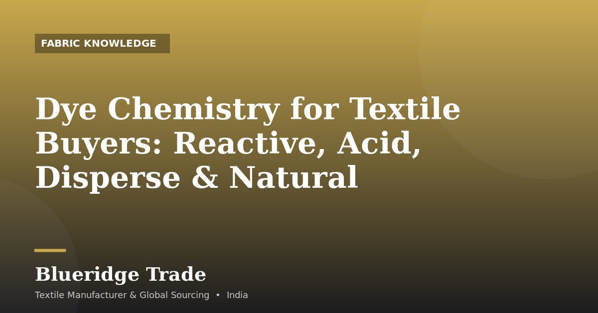 Dye Chemistry for Textile Buyers: Reactive, Acid, Disperse & Natural