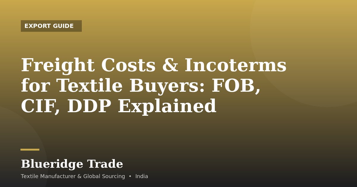 Freight Costs & Incoterms for Textile Buyers: FOB, CIF, DDP Explained