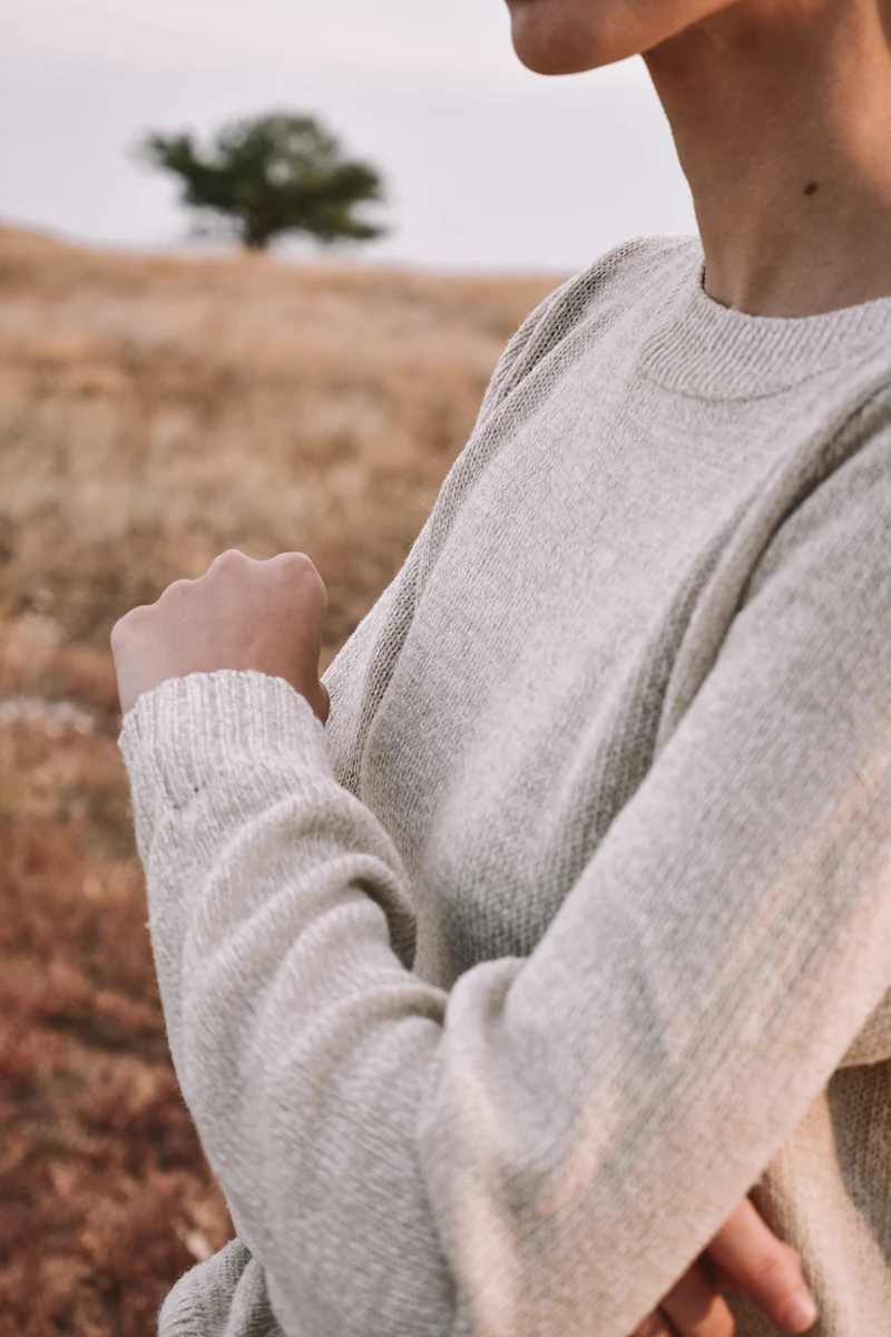 Chunky Knit Wool Scarf — Cream White