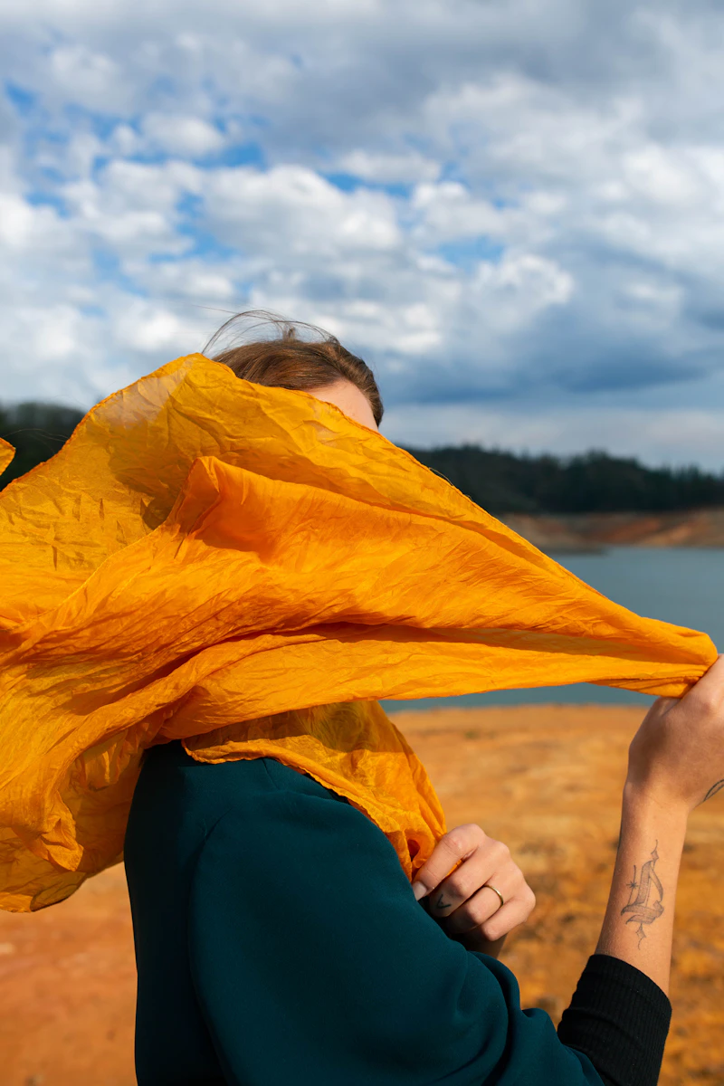 Silk Chiffon Scarf — Ocean Blue