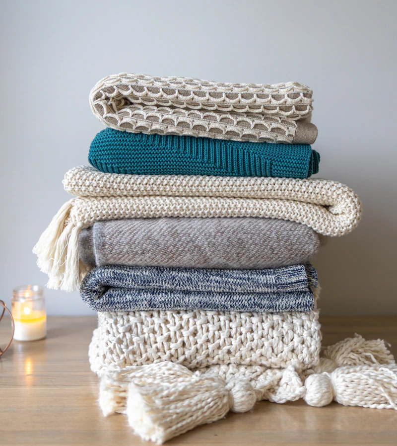 Pure Cashmere Throw — Ivory Cream
